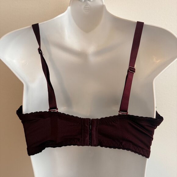 Lace Push-Up Bra | Burgundy Wine | Convertible Straps | Size 34DD - Picture 6 of 8